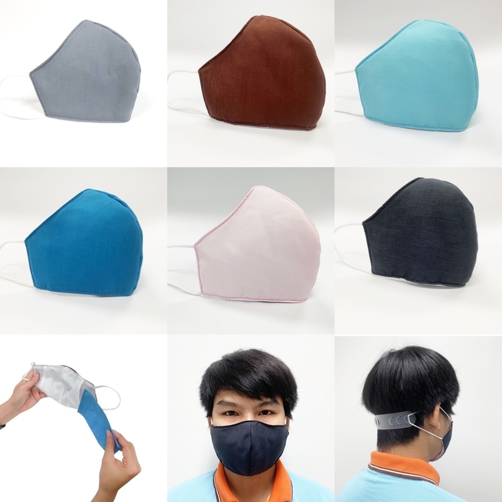 (2PCs) 3 layers cotton Face Mask 😷 filter pocket